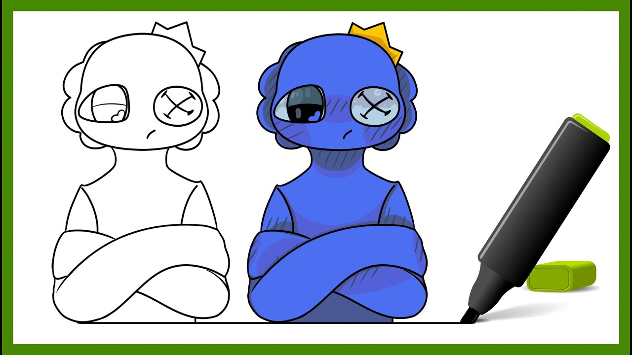 Как нарисовать синего из игры Радужные друзья \\ фанарт // How to DRAW RAINBOW FRIENDS BLUE смотреть онлайн