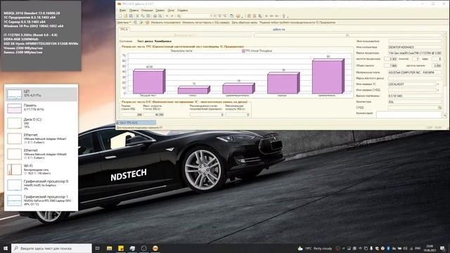 Платформа 8.3.18.1483 X64 - Тест Гилева (Gilev TPC) I7-11370H 4.3GHz / DDR4 8GB 3200MHz / NVMe 512G