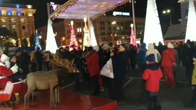 Новогодняя иллюминация на площади ХАРЬКОВ смотреть онлайн