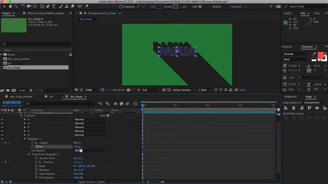 Text Long Shadow with Shape Layer - After Effects Tutorial смотреть онлайн