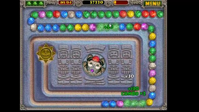 Zuma Deluxe level 12-1 - 12-4 смотреть онлайн