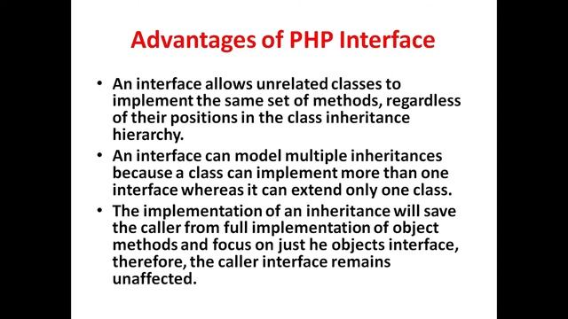 Interface In PHP смотреть онлайн