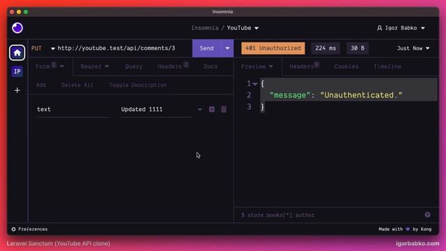 Laravel YouTube API клон #72 - Срок действия API токенов смотреть онлайн