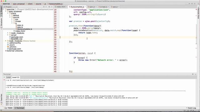 1DV022 - Demo - Autocomplete and Promises смотреть онлайн