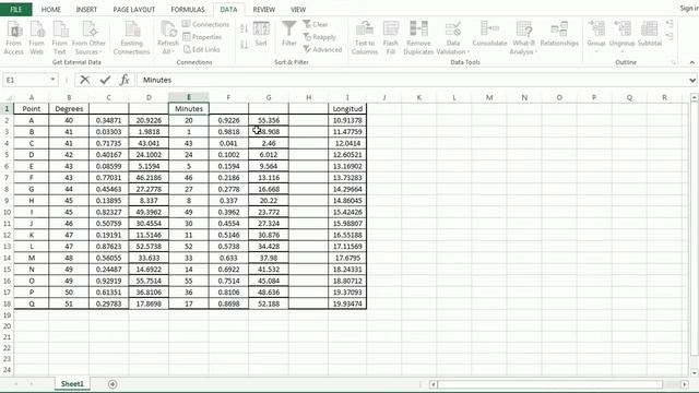 Decimal Degrees to Degrees Minutes Seconds coordinate conversion in Excel. смотреть онлайн