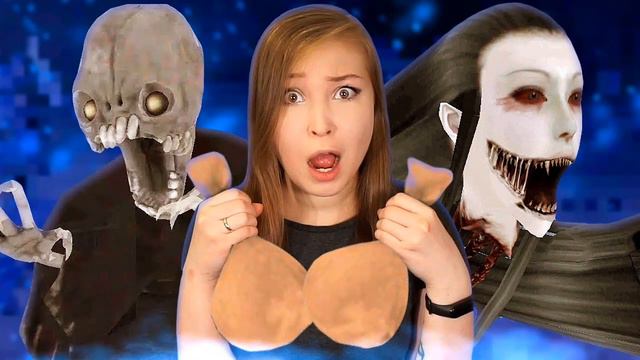 Ксюша Элисон Роуз играет в глаз ужаса