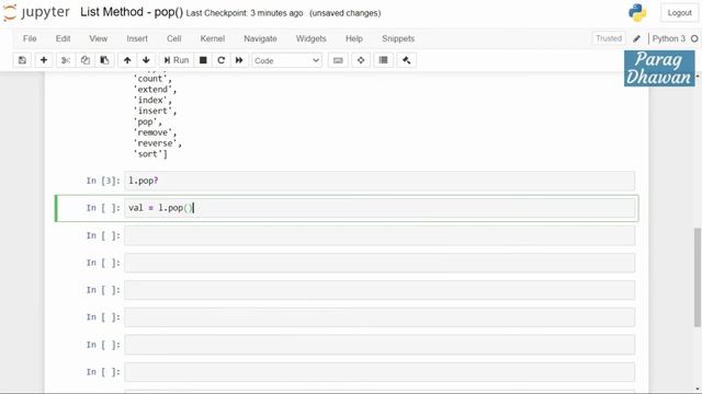 Python List Method - pop() смотреть онлайн
