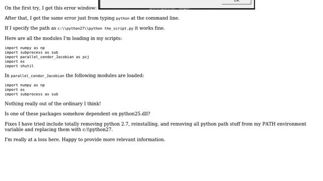 Python on Windows error: python25.dll not found смотреть онлайн