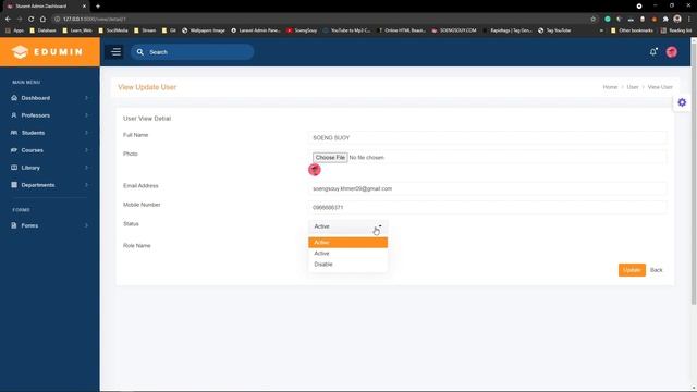 Create form design edit user management in Laravel 8.X | School SM смотреть онлайн