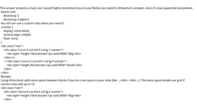 vertical-align with Bootstrap 3 смотреть онлайн