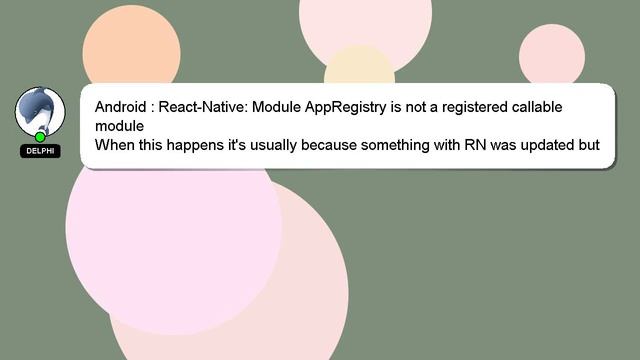 Android : React-Native: Module AppRegistry is not a registered callable module смотреть онлайн