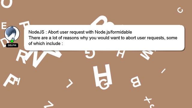 NodeJS : Abort user request with Node.js/formidable смотреть онлайн