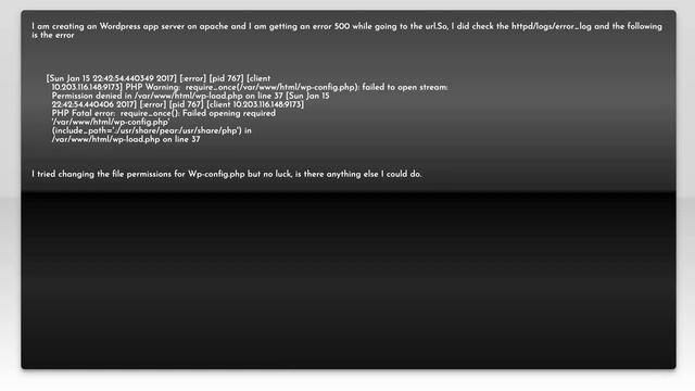 PHP Warning: require_once(/var/www/html/wp-config.php): failed to open stream: Permission denied... смотреть онлайн