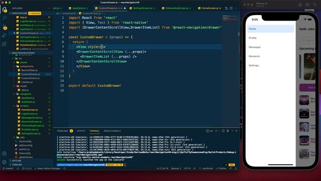 Custom Drawer Navigator in React Navigation 6 смотреть онлайн