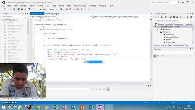 Uso de menuStrip en C# смотреть онлайн