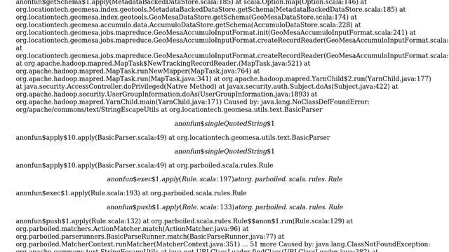 GIS: Exception java.lang.ClassNotFoundException while updating geomesa indices смотреть онлайн