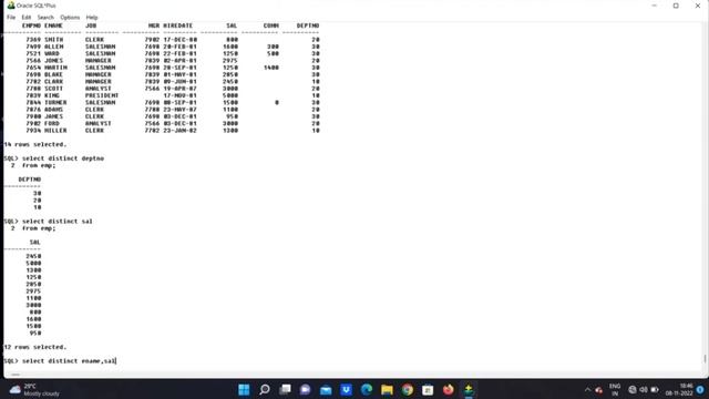 Day 21 Oracle SQL ( DQL - Projection / DISTINCT Keyword Queries ) || SQL || AK смотреть онлайн