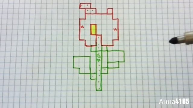 Как рисовать Цветок в Колбе по Клеточкам ⭐анна4185 смотреть онлайн