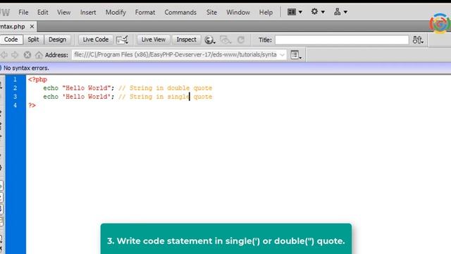 PHP Syntax смотреть онлайн