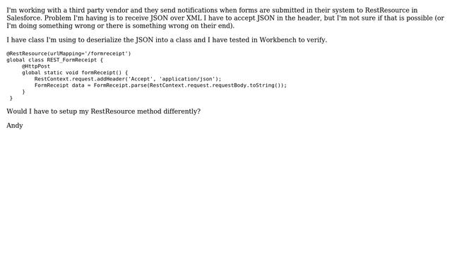 Salesforce: Explicitly accepting content-type with RESTResource @HttpPost смотреть онлайн