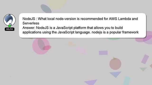 NodeJS : What local node-version is recommended for AWS Lambda and Serverless смотреть онлайн