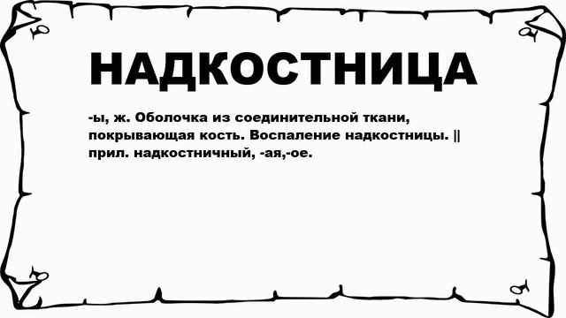 НАДКОСТНИЦА - что это такое? значение и описание смотреть онлайн
