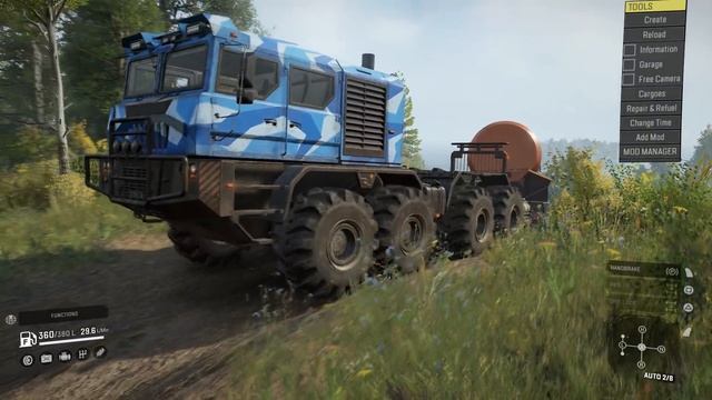 SnowRunner - KOLOB 74760 Powerful Truck Transports An Oversized Rocket Through The Mud смотреть онлайн