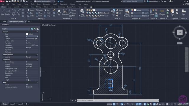 4-5 Working with the properties palette (AutoCAD 2023) смотреть онлайн