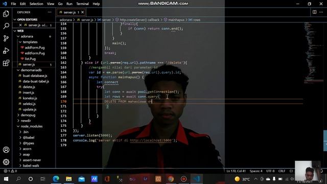 #49 CRUD Delete data ke database MariaDB dengan Node js смотреть онлайн