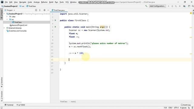Java | a unit converter program that takes a number of meters from user and convert them to cm смотреть онлайн
