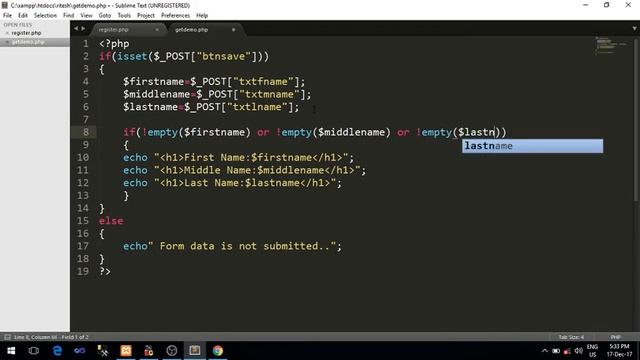 Handling empty form data in php смотреть онлайн