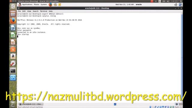 Connected to an Idle Instance oracle 11g Database. смотреть онлайн