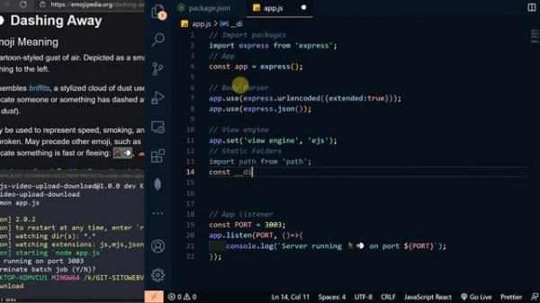Nodejs Javascript HomeTube video upload-download Part 1.