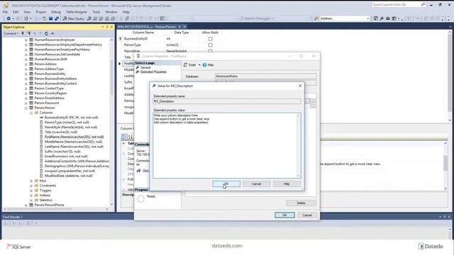 Three options to edit column description in MS SQL Server Management Studio смотреть онлайн