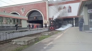Отправление Паровоза «ЛВ-0182» со Казанского вокзала в Коломну.