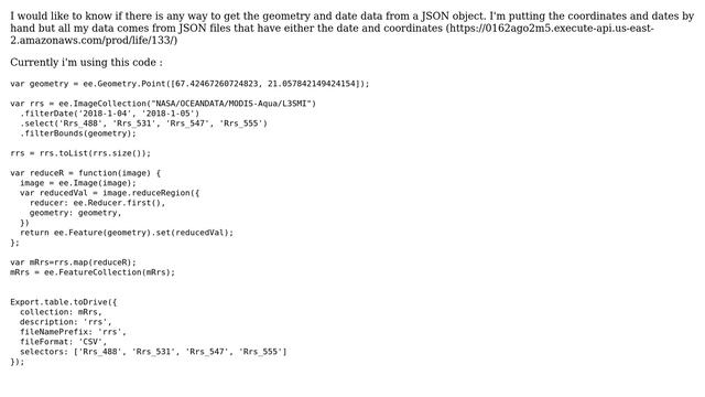 GIS: Date and geometry from JSON objects to Google Earth Engine? смотреть онлайн