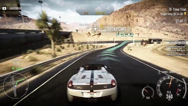 Need For Speed Rivals - Ferrari 458 Spider - Time Trial - Gear Shift смотреть онлайн