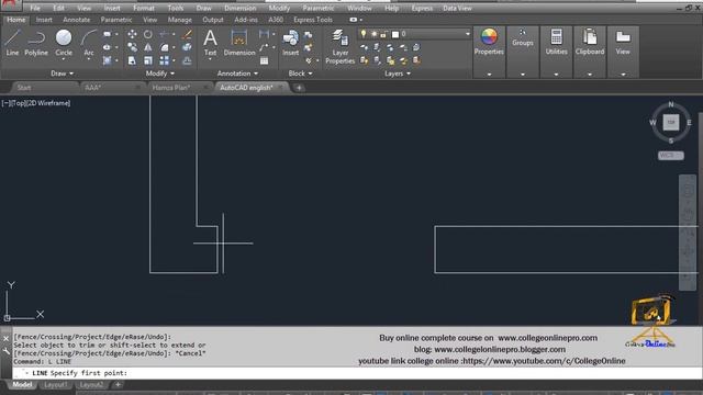 Autodesk AutoCAD 2017 Tutorial Lecture 3 door opening and door symbol смотреть онлайн