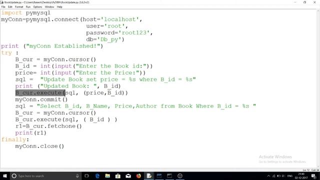 Python Database Tutorial: Update Record to MySql table using Python (pymysql) смотреть онлайн