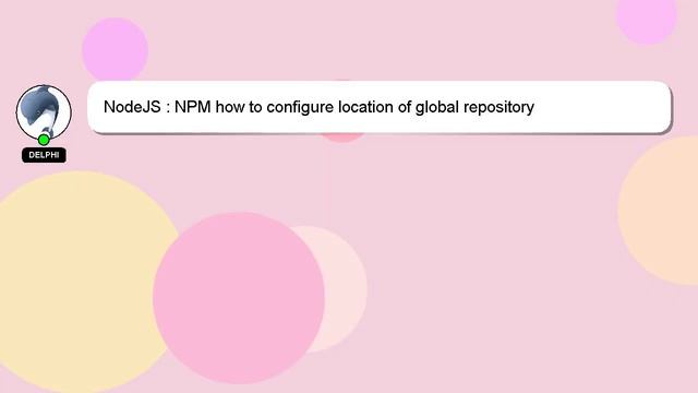 NodeJS : NPM how to configure location of global repository смотреть онлайн