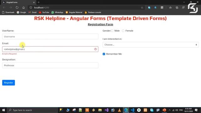 #Angular10 in Telugu #40 Displaying ERROR Messages in #Angular10 in Telugu || RSK Helpline смотреть онлайн