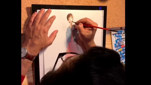 #1 How to do a fashion sketch using Daler-Rowney Watercolours on a Canson A3 Watercolour Pad. смотреть онлайн