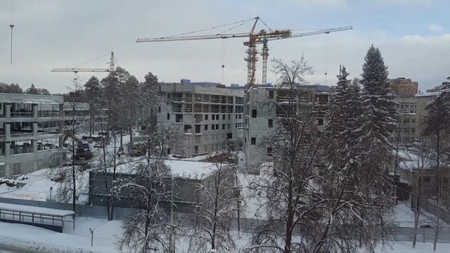 Новосибирск, Академгородок, начало строительства второй очереди кампуса НГУ, январь 2023 г. смотреть онлайн