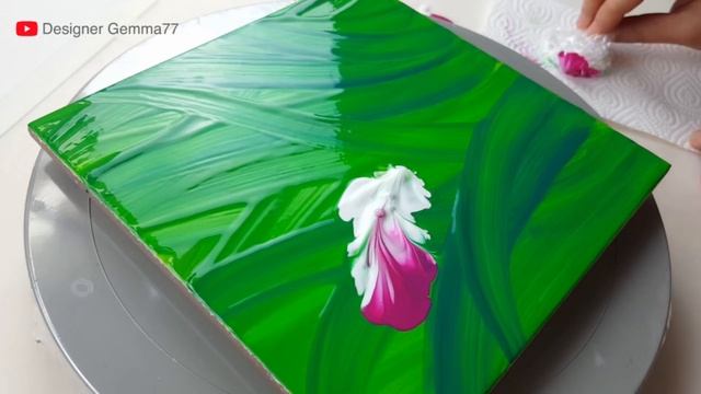 (517) Lovely flowers | with sealing wrap | Fluid Acrylic Pouring for beginners | Designer Gemma77 смотреть онлайн
