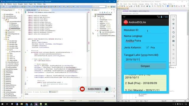 #15 Tutorial Membuat Aplikasi CRUD Android Dengan Database SQLite - Part #4 Aplikasi Delete Data смотреть онлайн