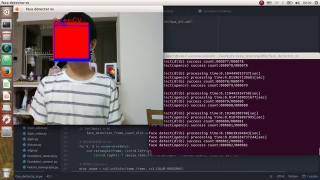 【Ubuntu】【Python】dlibとOpenCVの顔検出比べ смотреть онлайн