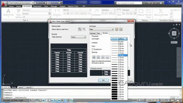 AutoCAD 2011 - Aula 30 - Criando Tabelas(Tables) смотреть онлайн