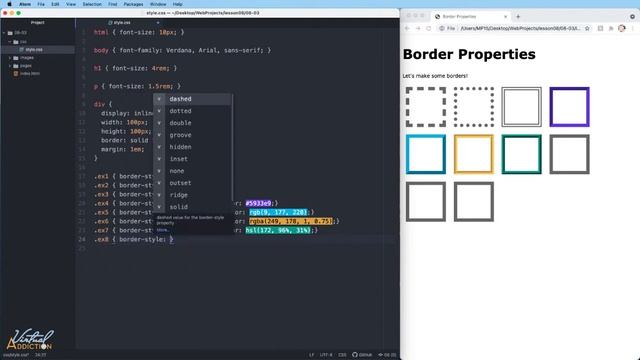 CSS Border property смотреть онлайн