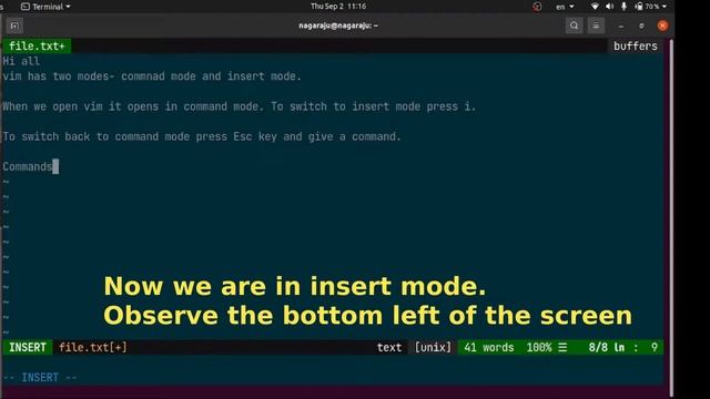 Vim basic | Create, Edit, Save and Quit | Command mode | Insert Mode смотреть онлайн