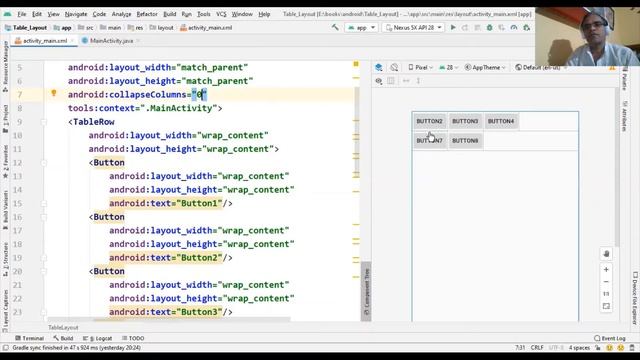 Design Interface in Android using Table Layout смотреть онлайн